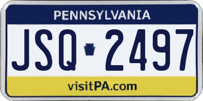 PA license plate JSQ2497