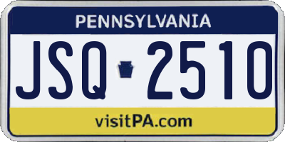 PA license plate JSQ2510