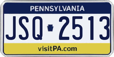 PA license plate JSQ2513