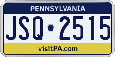 PA license plate JSQ2515