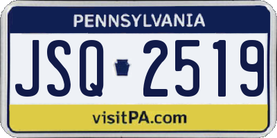 PA license plate JSQ2519