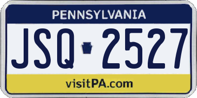 PA license plate JSQ2527