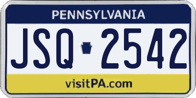 PA license plate JSQ2542