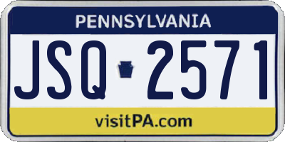 PA license plate JSQ2571