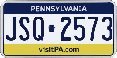 PA license plate JSQ2573