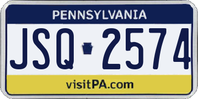 PA license plate JSQ2574