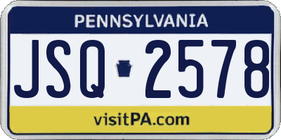 PA license plate JSQ2578