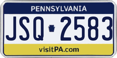 PA license plate JSQ2583