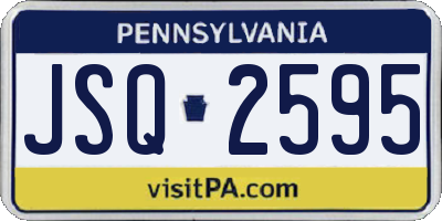 PA license plate JSQ2595