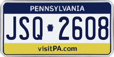 PA license plate JSQ2608