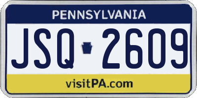 PA license plate JSQ2609