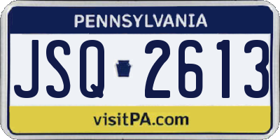PA license plate JSQ2613