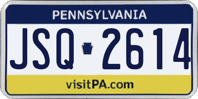 PA license plate JSQ2614