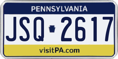 PA license plate JSQ2617