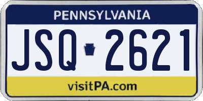 PA license plate JSQ2621