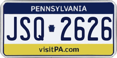 PA license plate JSQ2626