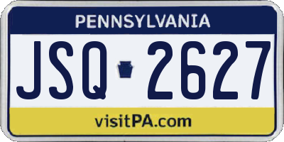 PA license plate JSQ2627