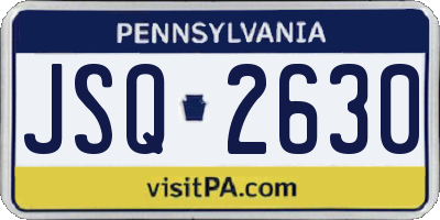 PA license plate JSQ2630