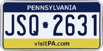 PA license plate JSQ2631