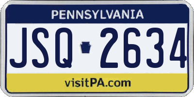 PA license plate JSQ2634