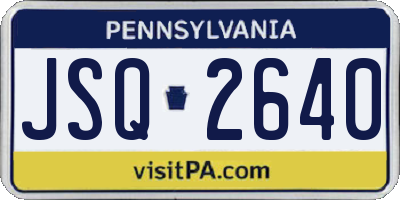 PA license plate JSQ2640