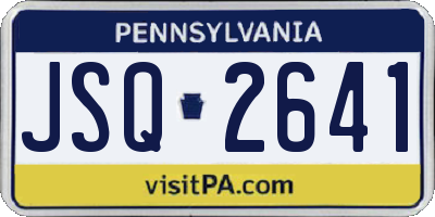 PA license plate JSQ2641