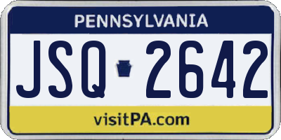 PA license plate JSQ2642