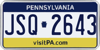 PA license plate JSQ2643