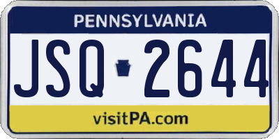 PA license plate JSQ2644