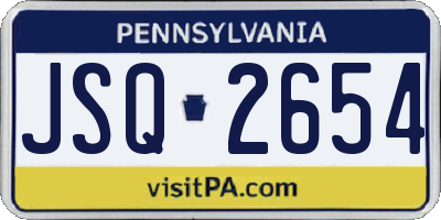 PA license plate JSQ2654