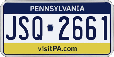PA license plate JSQ2661