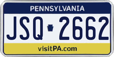 PA license plate JSQ2662
