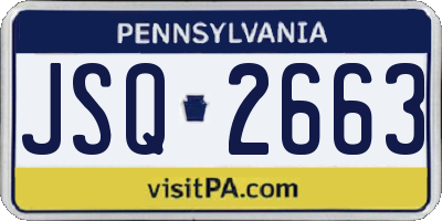 PA license plate JSQ2663