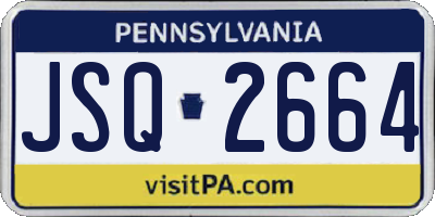 PA license plate JSQ2664