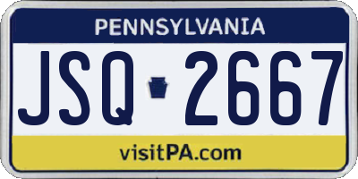 PA license plate JSQ2667