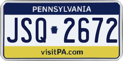 PA license plate JSQ2672