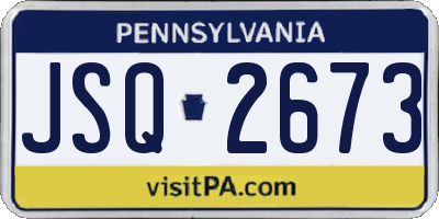 PA license plate JSQ2673