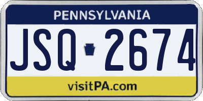 PA license plate JSQ2674