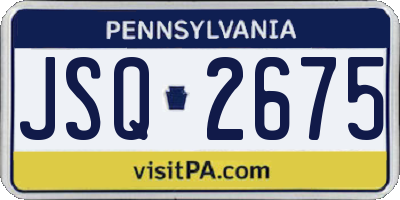 PA license plate JSQ2675
