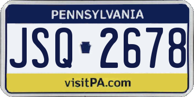 PA license plate JSQ2678