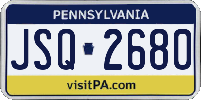 PA license plate JSQ2680