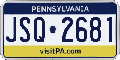PA license plate JSQ2681