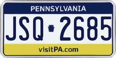 PA license plate JSQ2685