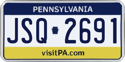 PA license plate JSQ2691