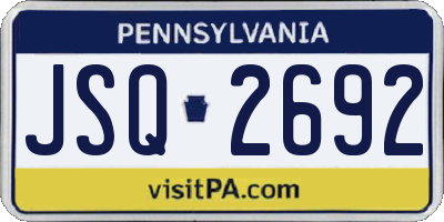 PA license plate JSQ2692