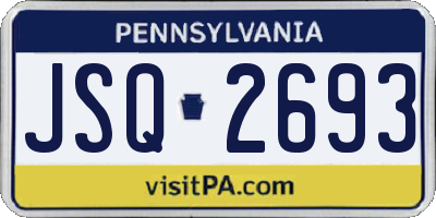 PA license plate JSQ2693