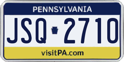 PA license plate JSQ2710