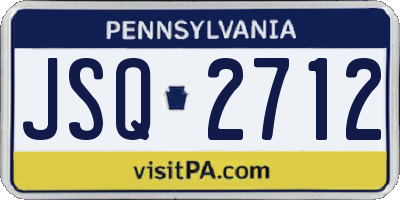 PA license plate JSQ2712