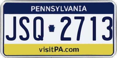 PA license plate JSQ2713