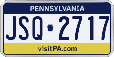 PA license plate JSQ2717